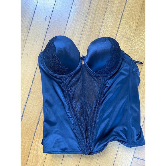 Ladies Size 34B Jezebel Black Lace Corset Bra - Picture 1 of 4